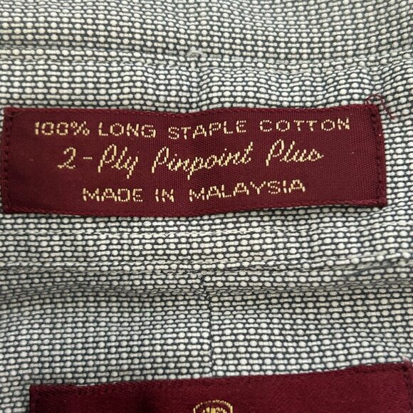 Nordstrom Vintage Men’s Gray  2 Ply Pinpoint Cotton Classic Fit Shirt 16.5 - Picture 5 of 9